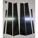 6 tk L&auml;ikiv Must A-piilari Kleebised Sobivad Volkswagen Passat B6 4-ukseline 2006-2009 2010 Auto V&auml;limuse Ukse Akna Liistu Katte Komplektid