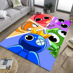 &Otilde;udusm&auml;ng R-Rainbow Friends Cartoon Area vaip, vaip kodu elutoa diivani uksemati sisekujundus, laste libisemiskindel p&otilde;randamatt 100x150cm
