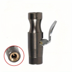 1 mittelekkiv kahe k&auml;iguga rehvipadrun, messingist ja roostevabast terasest padrun koos klambriga inflaatori manomeetri kompressorikomplekti jaoks 1PC must