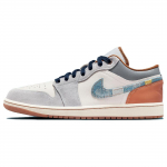 Air Jordan 1 Low SE Parandatud Denim Swoosh Meeste Tossud Kreemjas Fantoom Kookospiim FZ5042-041 44