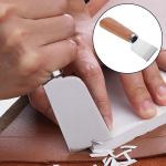 1 tk roostevabast terasest puidust k&auml;epidemega k&auml;sit&ouml;&ouml;t&ouml;&ouml;riist Professionaalne Leathercraft Brown Wood Handle