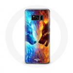 &Uuml;mbris Samsung Galaxy S8 plus Ice and Fire Wolf jaoks