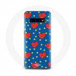 Coque pour Samsung Galaxy S10 BTS Bangtan Gar&ccedil;ons BT21 TATA de V Fond Bleu