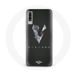 &Uuml;mbris Samsung Galaxy A50 Vikings Series 6. hooaja logoga V M&otilde;&otilde;gahall must taust