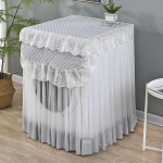 Lace Ruffle lilleline pesumasin tolmukatte kaitse eesmine vastupidav pehme kodu pitsikindel &uuml;mbris pesumasin kaitsev tolm hall