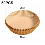 50/100 TK &uuml;hekordselt kasutatav Airfryeri k&uuml;psetuspaberi vooder K&ouml;&ouml;giahi &otilde;li imav paber K&uuml;psetusn&otilde;ud Mittenakkuva k&uuml;psetusmati paberialus 50PCS-Round
