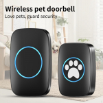 Wireless Dog Door Bell Operating at 984 Ft Touch Button for Potty White valge