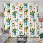 2 tk metslilled pojengid akvarellstiilis tr&uuml;kitud kardinatega varrastega taskukardin elutuppa magamistoa akende kodukaunistuseks W50xH130(CM)x2PCS-Grommet Top