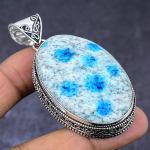 Natural K2 Blue Azurite Gemstone 925 Steling Silver Jewelry Pendant 2.56 o6m83