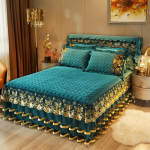 Crystal Velvet pitsist voodi seelik paksendatud soe tepitud voodikate madrats kaitsekate 1,5 M1,8 M 2,0 180*220cm 3pcs