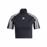 Adidas Originals Trefoil Tikitud Logo L&uuml;hike Rullkaelusega T-s&auml;rk Naiste Topid Must IV9323 XXS