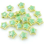 DIY DIY Ehted Aksessuaarid K&auml;ev&otilde;rude valmistamine Akr&uuml;&uuml;list K&auml;sitsi valmistatud materjalid Star Stereo UV Kahev&auml;rviline Kaelakee Loominguline 10tk 18mm lahtised helmed roheline