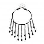 Gothic Choker kaelakee Kerged prantsuse kristallist tutiga metallist kaelakeed reguleeritava pikkusega naistele must
