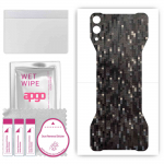 apgo Protective Skin Sticker for the back compatible with Black Shark 2, Wrap Film, Foil, Vinyl - Pattern Carbon Black Pixel