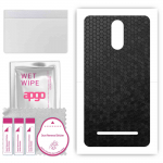 apgo Protective Skin Sticker for the back compatible with Kruger&Matz Flow 5 Plus, Wrap Film, Foil, Vinyl - Pattern Black Honeycomb