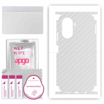 apgo Protective Skin Sticker for the back+sides compatible with Huawei Nova Y70 Plus, Full Wrap Film, Foil, Vinyl - Pattern Transparent Carbon