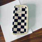 Must-valge ruudukujuline ruudukujuline pliiatsikas, suure mahutavusega pliiatsikott &Otilde;pilase kirjatarvete hoiukott Tagasi kooli must