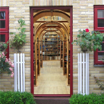 3D vintage raamaturiiuli uksekleebised raamatukogu raamaturiiul Kodu Magamistoa Tapeetkleebis Eemaldatav Veekindel isekleepuv plakati seinamaaling 90x200cm