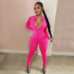 Treening Active Wear &uuml;hev&auml;rvilised p&uuml;ksid Naiste Jumpsuit Sportlik pikkade varrukatega Fitness Clubwear T&otilde;mblukuga Peokombinesoonid Bodycon M