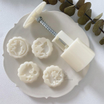 K&auml;sitsi valmistatud 3D k&uuml;&uuml;liku koogivorm, korduvkasutatav ja mitmeotstarbeline kuukoogivorm festivali kaunistamiseks 50g valge