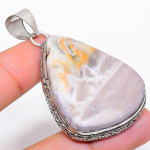 Natural Bumble Bee Jasper Gemstone 925 Sterling Silver Pendant 2.25 r4c07