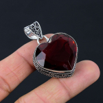 Granaatv&auml;&auml;riskivi Ripats Massiivne 925 Sterlingh&otilde;be Ripats Ehted Kingitus Unisexile LG-026