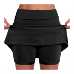 Naiste Sport Skort Sportlikud l&uuml;hikesed p&uuml;ksid Seelik Culottes Solid Summer Stretch Jooga K&otilde;rge v&ouml;&ouml;koha v&auml;rv v&otilde;lts kaheosaline L must