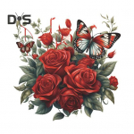 Rose Flower Butterflies WC kleebis Eemaldatav veekindel PVC elutuba Vannitoa seinakunst lilleline tualettruumi kaas Yst&auml;v&auml;np&auml;iv&auml; kaunistuse kleebis C