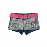 Kuum T&uuml;druk Y2k Skinny Vintage Denim L&uuml;hikesed P&uuml;ksid Naised Seksikad High Street Retro Madala V&ouml;&ouml;kohaga P&uuml;ksid Mood Gooti Grunge R&otilde;ivad Suvi S sinine