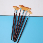 5 tk/komplekt, lapsed, &otilde;pilase lehvikukuju, gua&scaron;&scaron;v&auml;rvidega v&auml;rvimispliiats, nailon juuksed puidust k&auml;epidemega pintslikomplekt joonistuskunstitarbed pruun