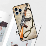 AK47 k&auml;sirelva kuulide telefoni&uuml;mbris iPhone'i 11 12 13 14 15 Pro Max Plus 12 13 Mini 7 8 SE X XR XS MAX kaanele iPhone 15Pro MAX