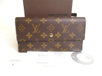 Autentne LOUIS VUITTON Monogramm, pruun nahast klapp, pikk rahakoti tresor #a287 Refurbished