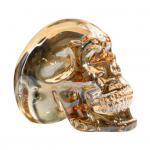 Selge v&auml;rviline pealuu kujuke elusuuruses pealuu kuju skulptuur kodukontori lauaarvuti raamaturiiul Kaunistus ornament Halloweeni festivali kingitus S