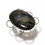 Natural Labradorite Gemstone Handmade 925 Sterling Silver Ring Size 9 m5r33