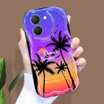 Armas koomiksimustriga kreemjas tekstuuriga korpus, lainelise servaga pehme silikoonkaanega telefoni&uuml;mbris Vivo jaoks Vivo V17 Neo puhas