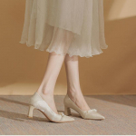 Suvised prantsuse stiilis &uuml;ksikud kingad naistele paksude ja teravatipuliste kontsadega, mugavad ja mitte v&auml;sitavad k&otilde;rged kontsad 35 burgundiapunane