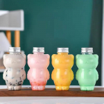 PET Cat veepudelid piima jaoks tee kohvimahla kaasaskantav joogitass Kodune l&auml;bipaistev mahlapressimine joogipudel BPA-vaba <500ml