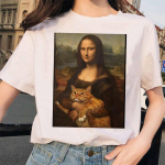 Mona Lisa T-s&auml;rk Hip Hop 90S vabaaja l&uuml;hikeste varrukatega T-s&auml;rk Riided T&auml;navar&otilde;ivad Harajuku stiil T L