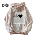 Unisex s&uuml;gistalvine kapuuts S&uuml;dameprinteriga kapuutsiga avara pingutusn&ouml;&ouml;riga pikkade varrukatega pullover Paks pl&uuml;&uuml;s soe elastne mansett Big Patch Pocket vabaaja kapuuts XL aprikoosi