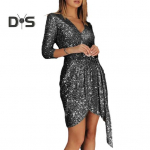 Naiste &otilde;htukleit V kaelusega pikkade varrukatega l&auml;ikiv litriga v&ouml;&ouml;ga pingul v&ouml;&ouml;koht ebaregulaarne kant &uuml;hev&auml;rviline pehme hingav pullover, elastne &uuml;le p&otilde;lve 3XL must