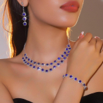 Mood s&auml;delev kivist kaelakee k&otilde;rvar&otilde;ngad k&auml;ev&otilde;ru komplekt luksuslik temperament kaelakee k&otilde;rvar&otilde;ngad 3 tk pruudi ehete komplekt