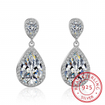 925 Sterling H&otilde;be Roosa /Valge Kuupmeetriline Tsirkoonium Pruudi Kihlas&otilde;rmus Vesitilk Cz Naelk&otilde;rvar&otilde;ngad Naistele Pulmad Peen Ehtekink roosa