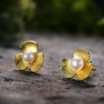 Lotus Fun T&otilde;eline 925 Sterling H&otilde;be Looduslik P&auml;rl K&auml;sit&ouml;&ouml; Peen Ehtekunst Armas V&auml;rske Ristikulehe Lillega N&ouml;&ouml;pk&otilde;rvar&otilde;ngad Naistele Brincos kuld