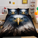 Kotka voodipesukomplekt poistele ja meestele, udusulekatte katted, padjap&uuml;&uuml;rid 2/3 tk, King Queen voodi 3D tr&uuml;kitud loomakatte komplekt US Full 200x230cm