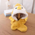 Kids Hood Scarf Dress up Headgear Hooded Plush Animals Hat beež
