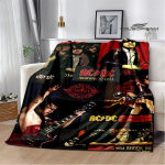 Rockb&auml;nd AC/DC retrotr&uuml;kiga flanellist soe pleed piknikutekk voodikate viskepleed voodipesu S&uuml;nnip&auml;evakink 30x40in