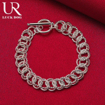 925 h&otilde;bedane mitme r&otilde;ngaga kett OT pandlaga k&auml;ev&otilde;ru Moodsad pulmaehted 20CM