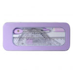 Selge skaalaga &otilde;pilaste geomeetrilised joonlauad Suurep&auml;rased kerged uuringu t&auml;pse m&otilde;&otilde;tmise nurganurga kompass lilla