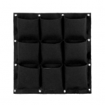 Rippuv istutuskott seinale paigaldatav 9 taskuga vertikaalne ruudukujuline hingav sise-v&auml;listingimustes riputatav maasika lille sein must