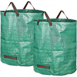 Sac &agrave; ordures tiss&eacute; pour recyclage des d&eacute;chets de jardin - BEMSM - 272L - Vert